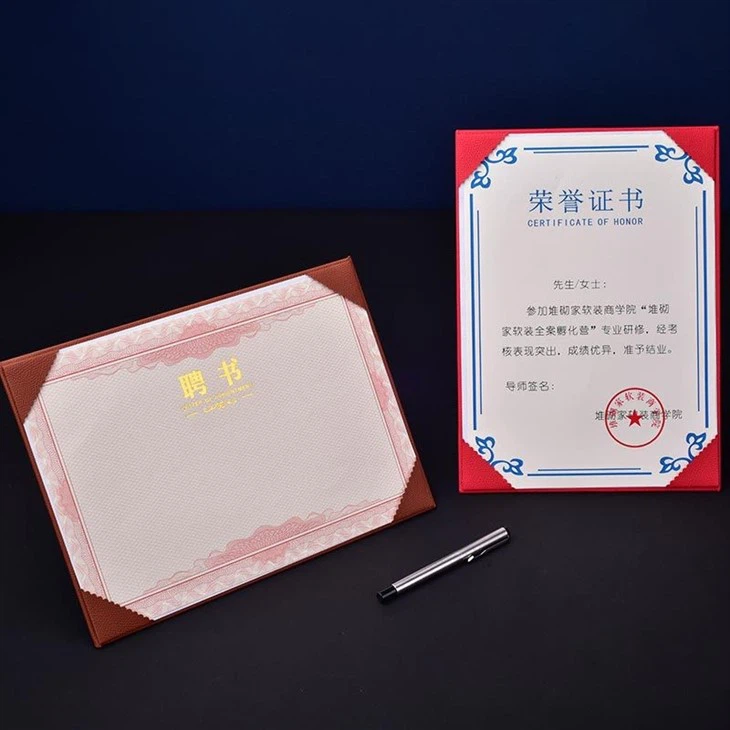 leather grain certificate frame