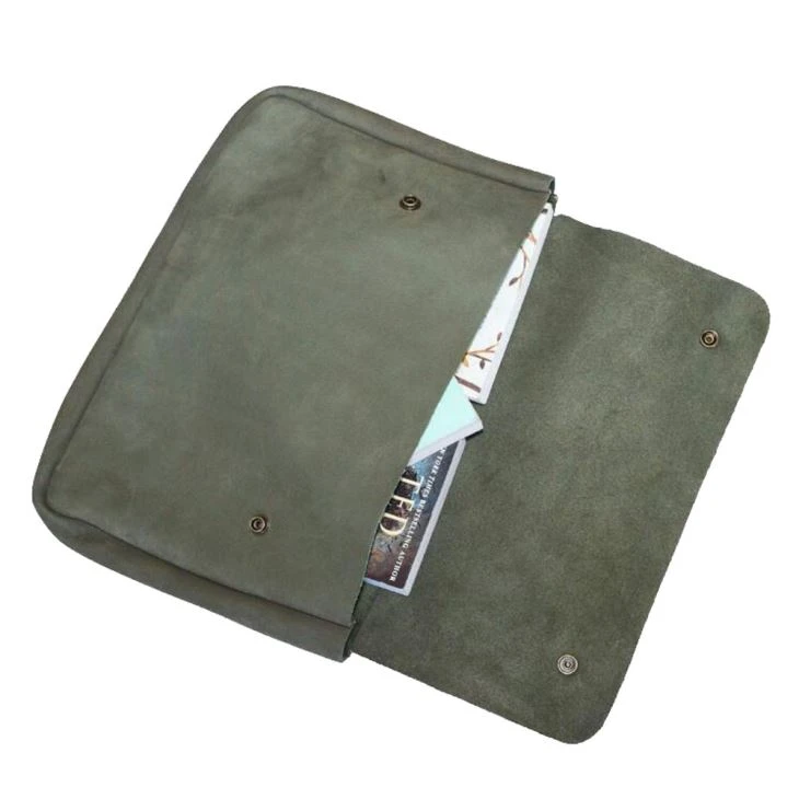 Vintage Leather Document Holder Closure With Snap Vintage Leather Document Holder Closure With Snap